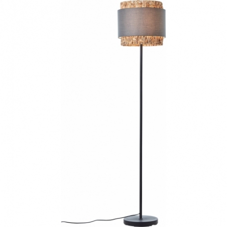 Stylowa Lampa podłogowa boho z abażurem Waterlilly szara Brilliant do salonu i sypialni