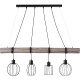 Karlen 115cm grey pendant wooden beam lamp Brilliant