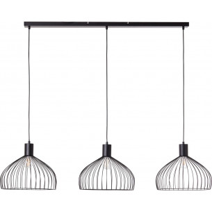 Lampa wisząca druciana na listwie Blacky 127 czarna Brilliant