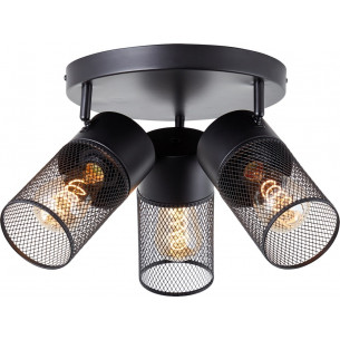 Kamolo III black matt mesh ceiling spotlight Brilliant