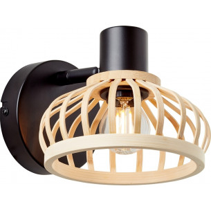 Norah natural bamboo&black boho wall lamp Brilliant