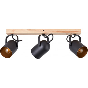 Tronte III black&amp;wood loft ceiling spotlight Brilliant