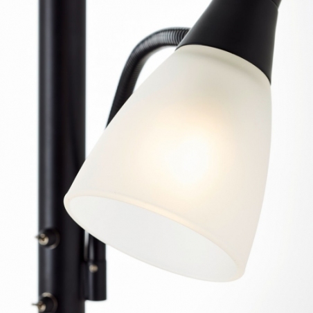 Stylowa Lampa podłogowa z lampką do czytania Lucy LED czarny/biały Brilliant do salonu i sypialni