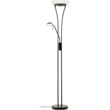 Finn LED black antique glass floor lamp Brilliant