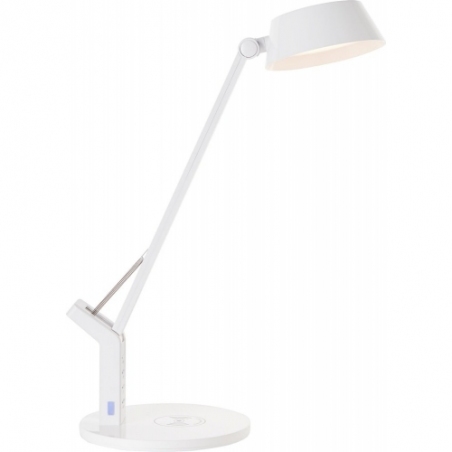 Lampy na biurko. Lampa biurkowa z ładowarką indukcyjną Kaila LED biała Brilliant