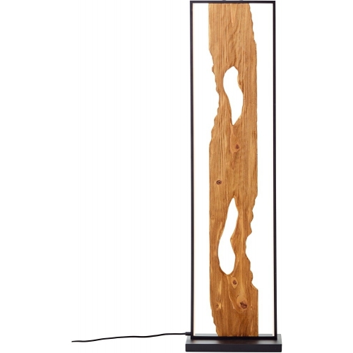 Stylowa Lampa podłogowa z drewnem Chaumont LED drewno/czarny Brilliant do salonu i sypialni