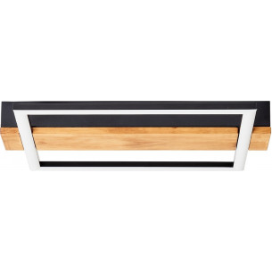 Loneos LED 35x30cm black modern ceiling lamp with wood Brilliant