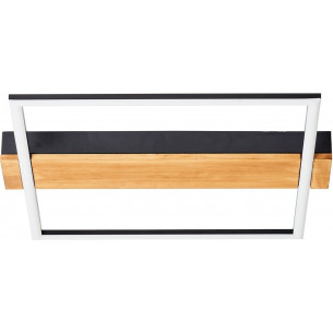 Loneos LED 45x40cm black modern ceiling lamp with wood Brilliant