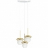 Borra 30 white&amp;brass 3 glass balls pendant lamp Ummo