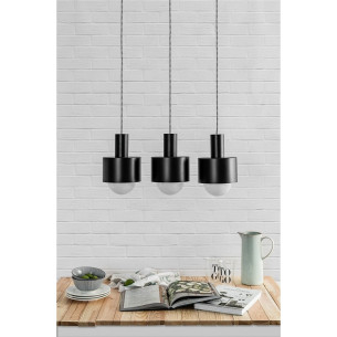 Enkel III 30 black triple loft pendant lamp Ummo