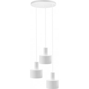 Lampa wisząca potrójna loft Enkel III 30 biała Ummo