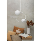 Fuppu A white designer pendant lamp with 2 glass spheres Ummo