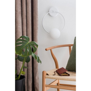 Fuppu B white designer wall lamp glass sphere Ummo