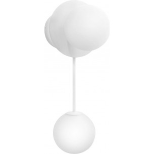 Furiko A white designer wall lamp with 2 glass balls Ummo