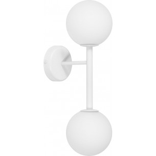 Kop B white designer wall lamp with 2 glass balls Ummo