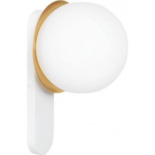 Kuul 15 white&amp;brass glass ball wall lamp Ummo