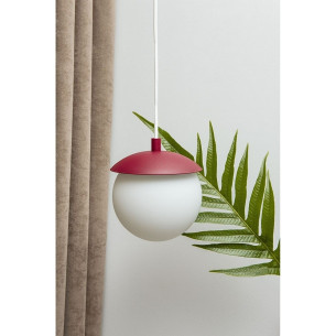 Kuul 15 white&amp;burgundy glass ball pendant lamp Ummo