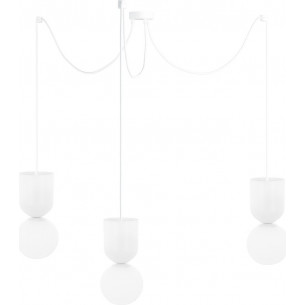 Luoti white pendant spider lamp with 3 glass balls Ummo