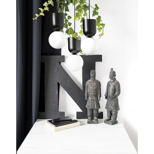 Luoti white&amp;black pendant lamp with 3 glass balls on strip Ummo 2