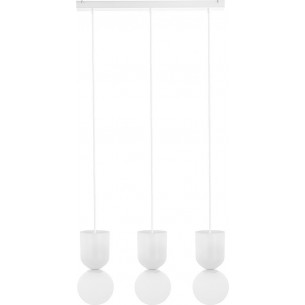 Luoti white pendant lamp with 3 glass balls on strip Ummo