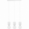 Luoti white pendant lamp with 3 glass balls on strip Ummo