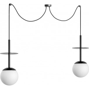 Plaat II white&amp;black pendant spider lamp with 2 glass balls Ummo