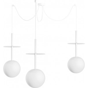 Plaat III white spider 3 glass balls pendant lamp Ummo