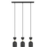 Supuru III black&amp;gold triple pendant lamp on rail Ummo