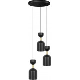 Lampa wisząca potrójna designerska Supuru III czarny/złoty Ummo