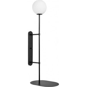 Tablo white&amp;black glass ball wall lamp with switch and shelf Ummo