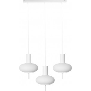 Torni III white triple pendant lamp on rail Ummo