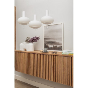 Torni III white glass pendant lamp Ummo