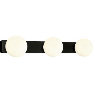 Brazos III white&amp;black bathroom wall lamp with 3 glass balls Nowodvorski