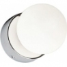 Brazos white&amp;chrome bathroom wall lamp with glass ball Nowodvorski