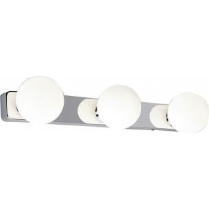 Brazos III white&amp;chrome bathroom wall lamp with 3 glass balls Nowodvorski