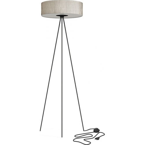 Stylowa Lampa podłogowa trójnóg z abażurem Cadilac 50cm szary/czarny Nowodvorski do salonu i sypialni
