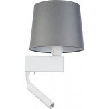 Chillin grey&amp;white wall lamp with lampshade and reading lamp Nowodvorski
