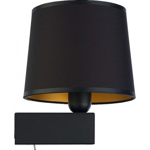 Chillin black wall lamp with shade and switch Nowodvorski