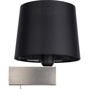 Chillin black&amp;stainless steel wall lamp with shade and switch Nowodvorski