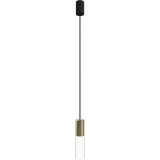 Cylinder 25cm clear&amp;brass pendant glass tube lamp Nowodvorski