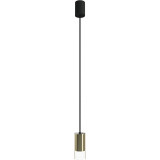 Lampa wisząca szklana tuba Cylinder 15cm przezroczysty/mosiądz Nowodvorski