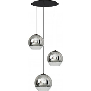 Lampa wisząca 3 szklane kule Globe III 50cm chrom Nowodvorski