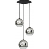 Globe III 50cm chrome pendant lamp with 3 glass balls Nowodvorski