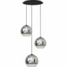 Globe III 50cm chrome pendant lamp with 3 glass balls Nowodvorski