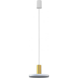 Hermanos 20cm white&amp;brass modernist pendant lamp Nowodvorski