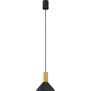 Hermanos 18cm black&amp;brass modernist pendant lamp Nowodvorski