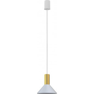 Hermanos 18cm white&amp;brass modernist pendant lamp Nowodvorski