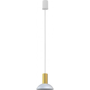 Hermanos 15.5cm white&amp;brass modernist pendant lamp Nowodvorski