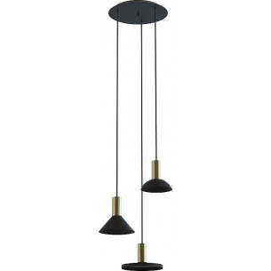 Lampa wisząca modernistyczna Hermanos III czarny/mosiądz Nowodvorski