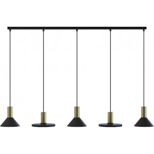 Hermanos V black&amp;brass modernist pendant lamp Nowodvorski